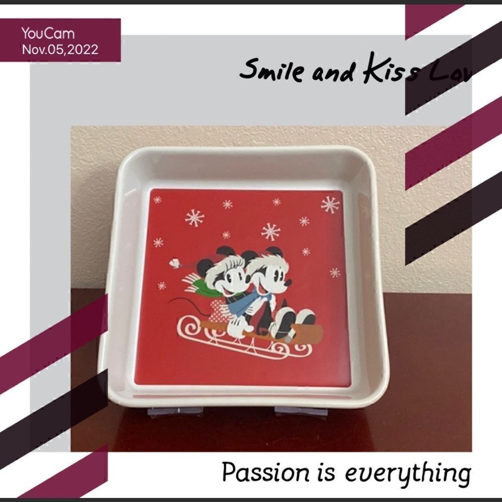 🎄❄️❤️ Mickey&Minnie Christmas baking dish serving tray!